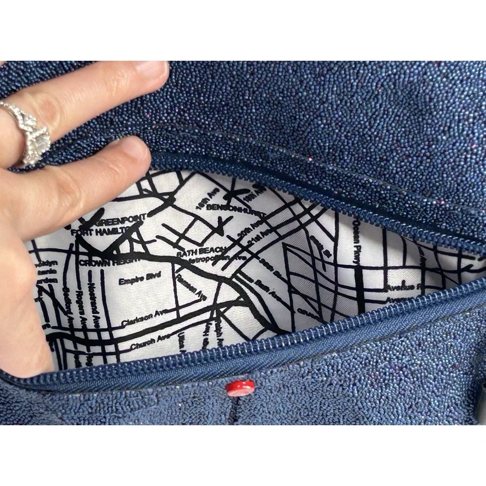 State Beaded Blue Sparkle Mini Kane Backpack Minor Flaws READ*